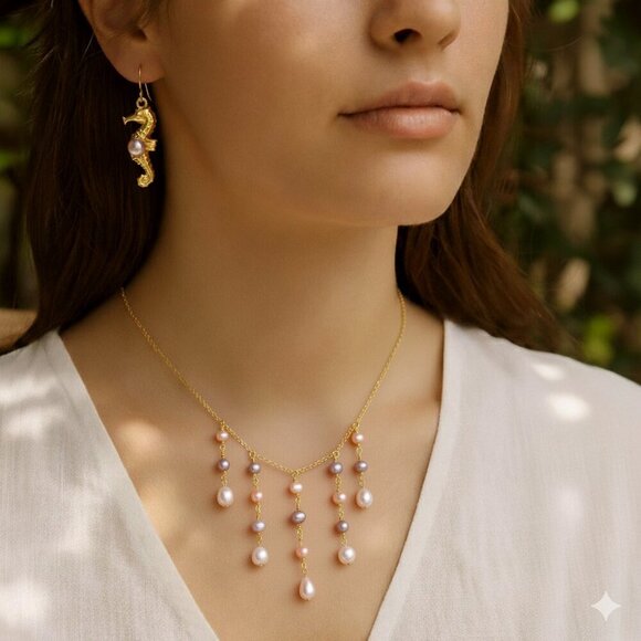 Handmade Tassel Style Fresh Water Pearl Necklace - Picture 2 of 2